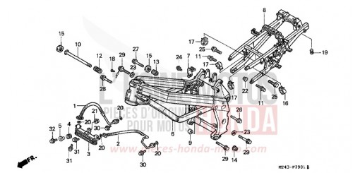 CARROSSERIE DE CHASSIS (VFR750FR/FS/FT/FV) VFR750FT de 1996
